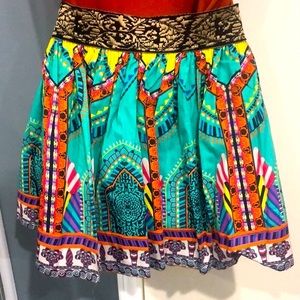 Flying Tomato Aztec Mini Skirt Elastic Waist